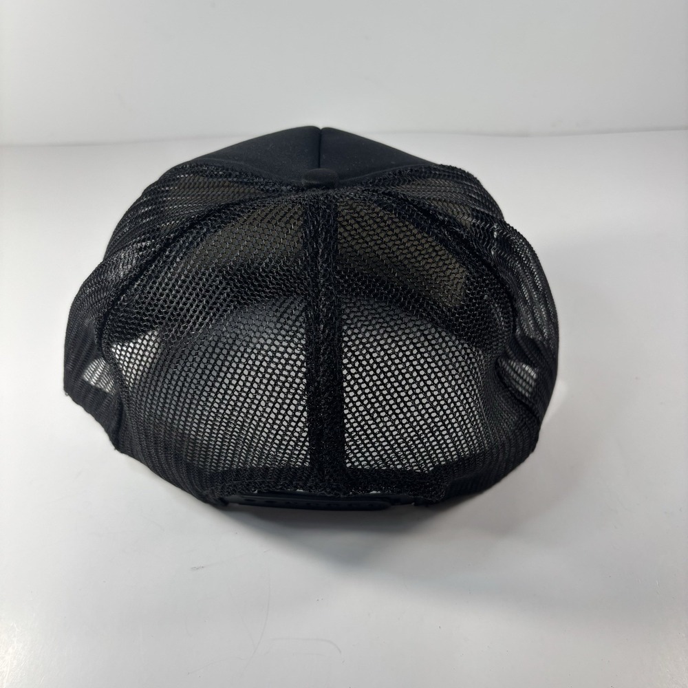 Vintage 90s Black Trucker Hat G Logo Snapback Cap Adult Adjustable Retro Mesh - Picture 2 of 6